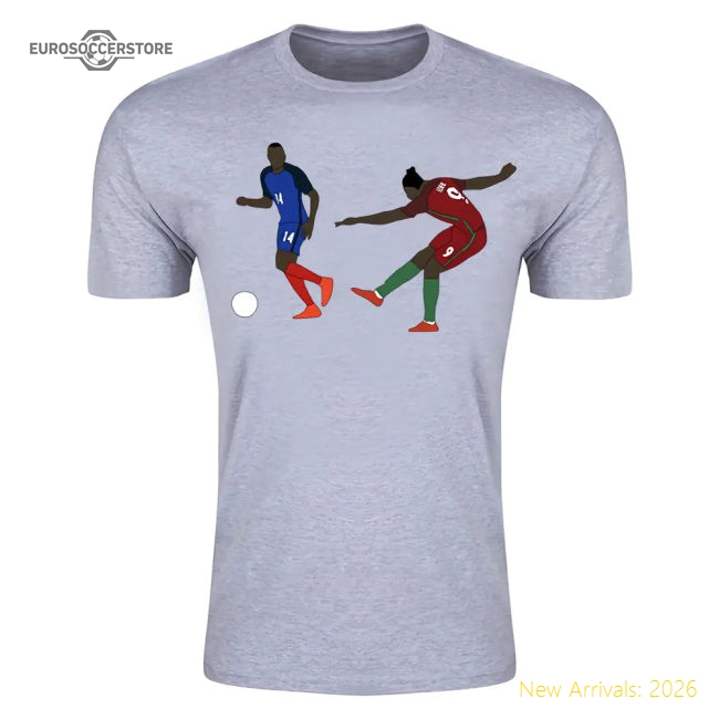 Eder Goal Euro 2016 Cartoon T-Shirt (Grey)-Vantage Point Soccer