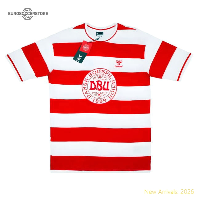 2024-2025 Denmark Fan Striped Tee (Red)-Vantage Point Soccer