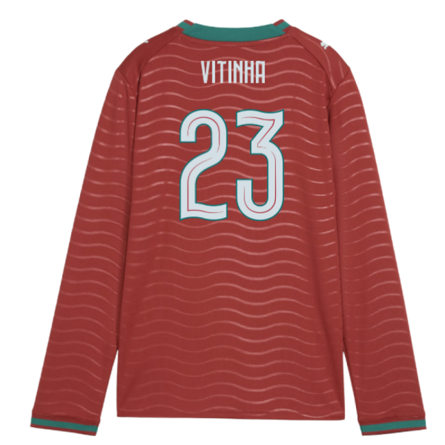 2026-2027 Portugal Long Sleeve Home Shirt (Kids) (Vitinha 23)-Vantage Point Soccer