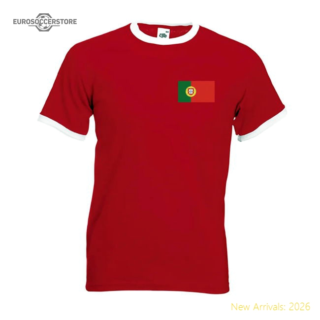 Cristiano Ronaldo Portugal Ringer Tee (red)-Vantage Point Soccer