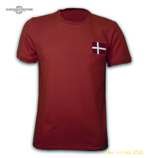 Denmark 1970's Short Sleeve Retro Shirt 100% cotton-Vantage Point Soccer