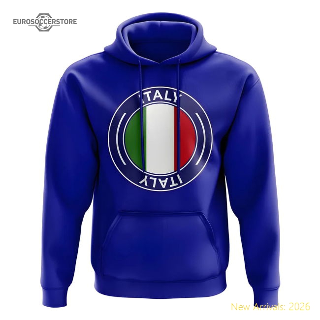 Italy Football Badge Hoodie (Royal)-Vantage Point Soccer