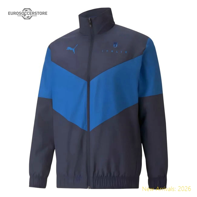 2021-2022 Italy Pre-Match Jacket (Navy)-Vantage Point Soccer