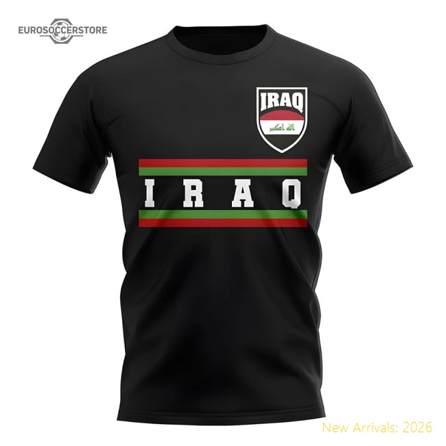 Iraq Core Football Country T-Shirt (Black)-Vantage Point Soccer
