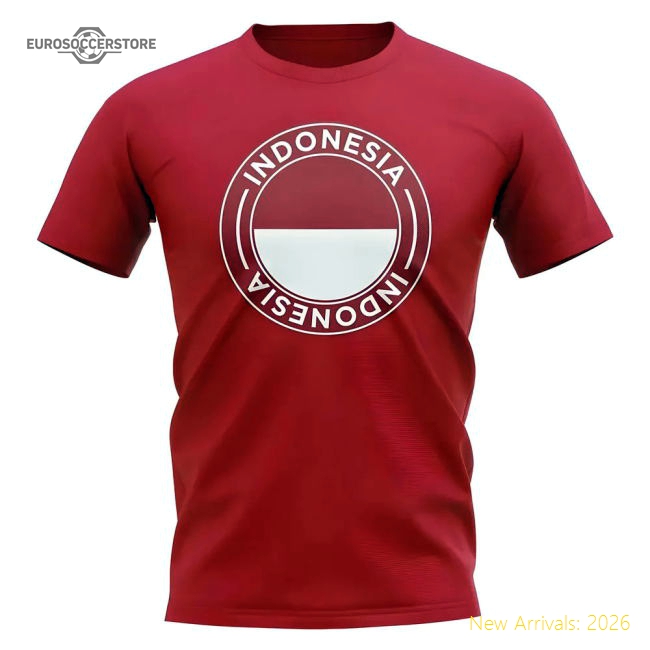 Indonesia Football Badge T-Shirt (Red)-Vantage Point Soccer