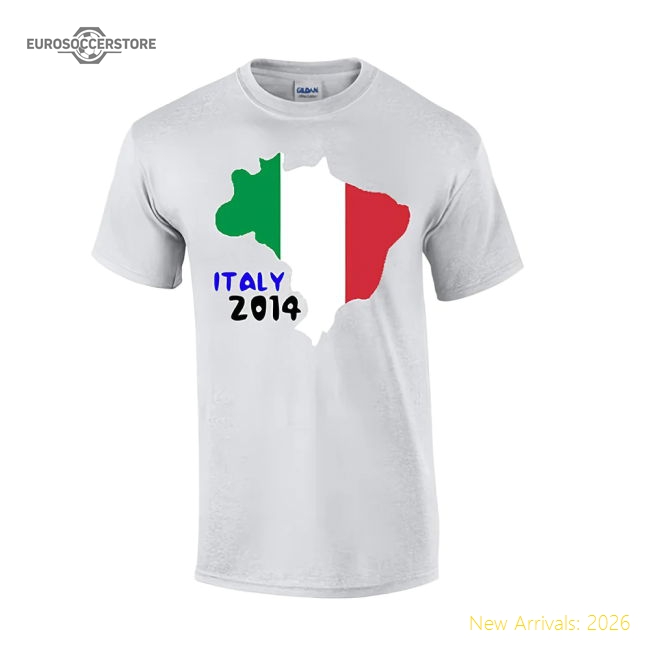Italy 2014 Country Flag T-shirt (grey)-Vantage Point Soccer