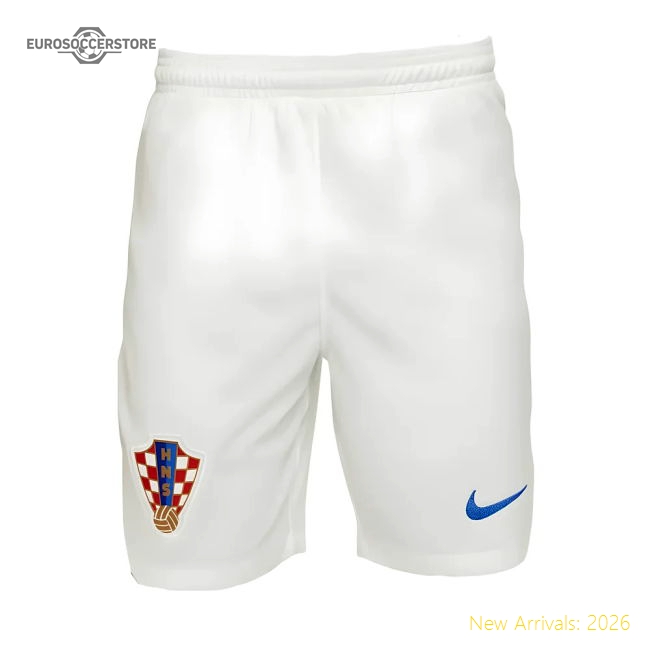2022-2023 Croatia Home Shorts (White) - Kids-Vantage Point Soccer