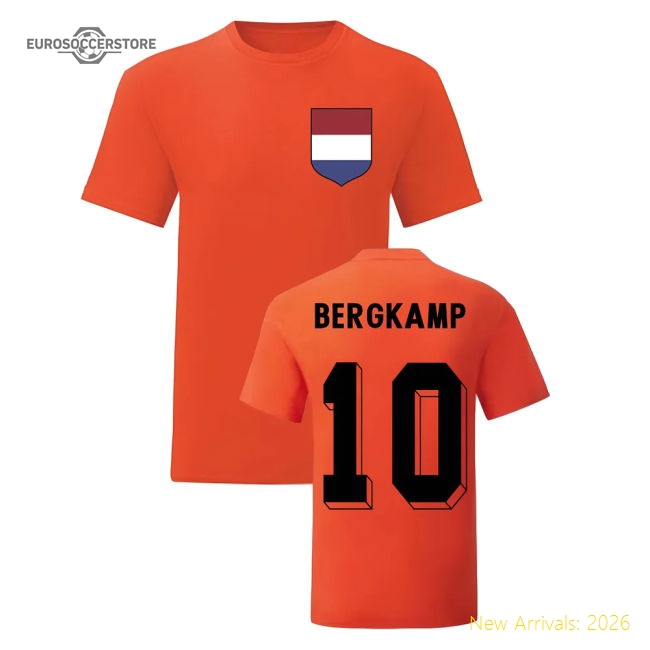 Dennis Bergkamp Holland Natioal Hero Tee\'s (Orange)-Football Jersey Hub