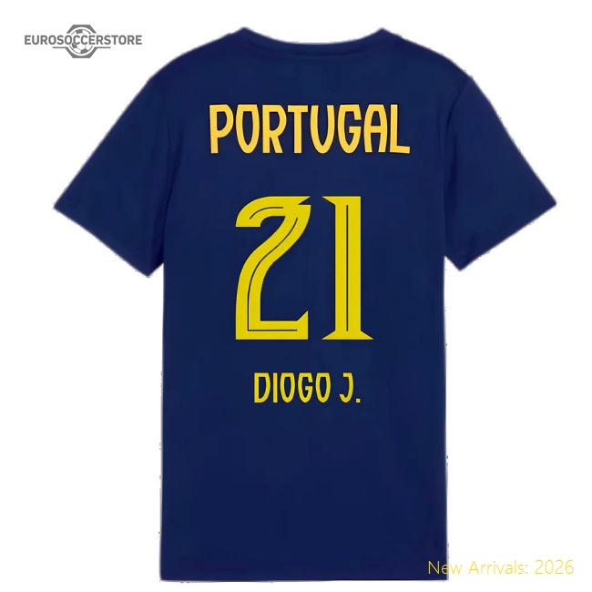 2025-2026 Portugal Casuals Tee (Persian Blue) - Kids (Diogo J. 21)-Vantage Point Soccer