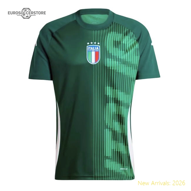 2024-2025 Italy Pre-Match Shirt (Green) (MANCINI 17)-Vantage Point Soccer