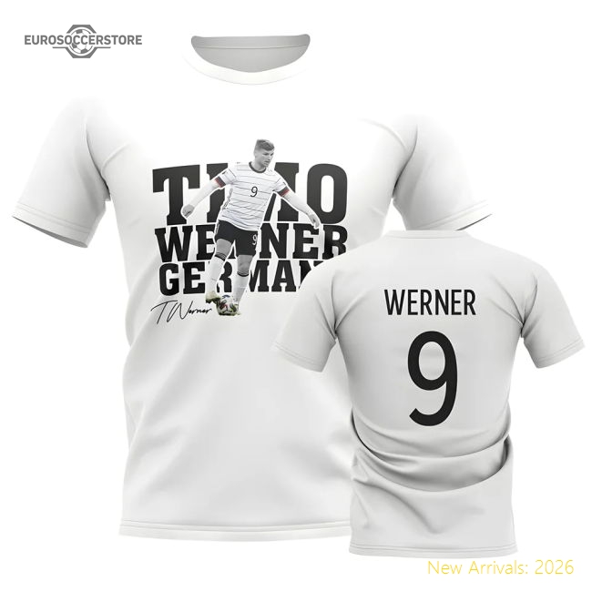 Timo Werner Germany Player Tee (White)-Vantage Point Soccer