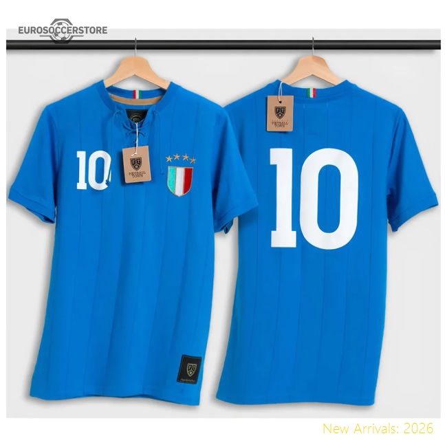 Italy Retro Shirt with Laces Gli Azzurri-Vantage Point Soccer
