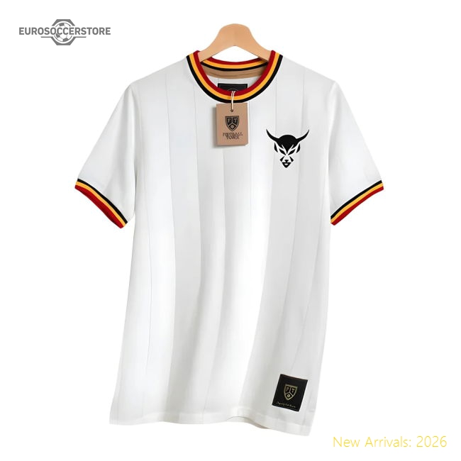 Belgium Le Diable Retro Football Shirt (White)-Vantage Point Soccer