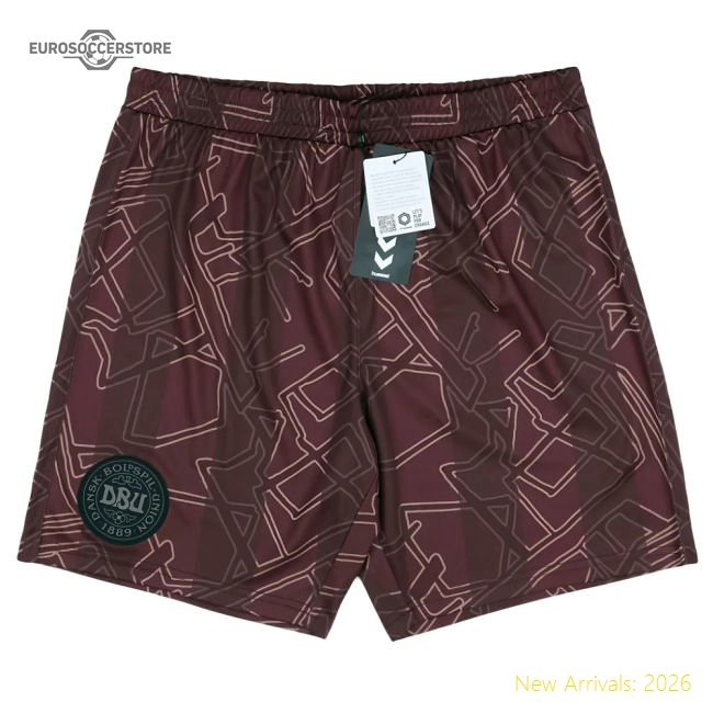 2024-2025 Denmark Special Edition Hummel x Halo Shorts (Dark Red)-Vantage Point Soccer