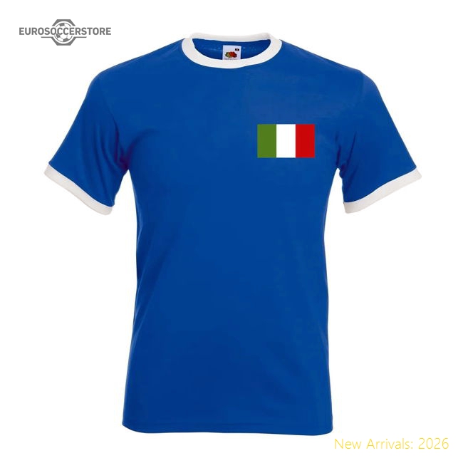 Roberto Baggio Italy Ringer Tee (blue)-Vantage Point Soccer