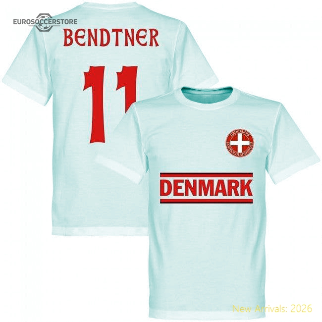 Denmark Bendtner 11 Team T-Shirt - White-Vantage Point Soccer