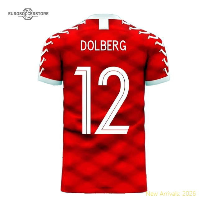 Denmark 2025-2026 Home Concept Football Kit (Viper) (DOLBERG 12)-Vantage Point Soccer