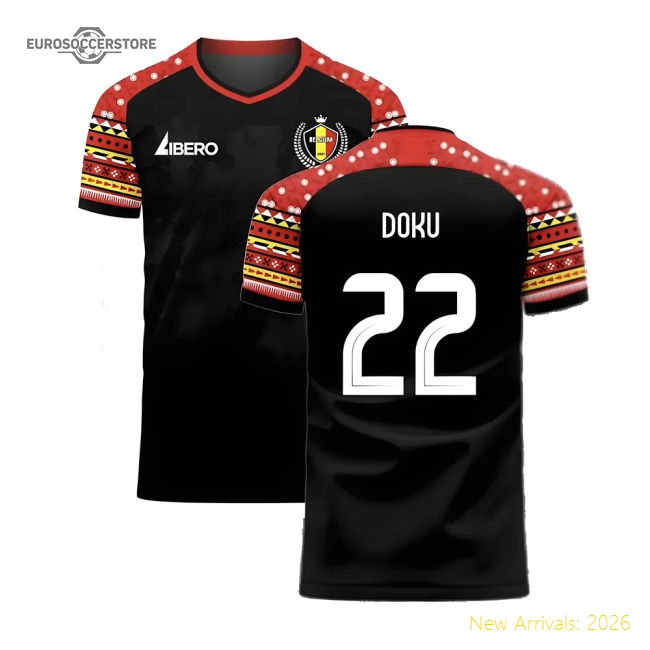 Belgium 2024-2025 Away Concept Football Kit (Libero) (7-8y) (BNWT) (Doku 22)-Vantage Point Soccer