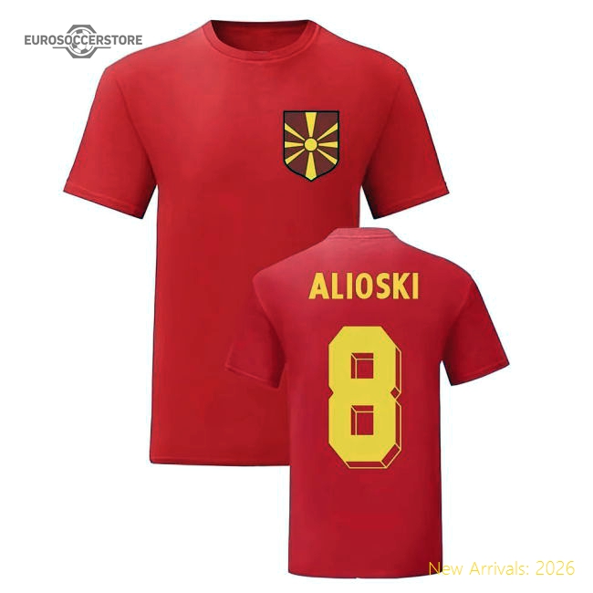 Ezgjan Alioski Macedonia National Hero Tee\'s (Red)-Football Shirts Shop