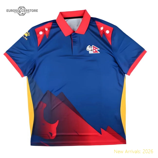 2024-2025 Nepal Cricket Polo Shirt (Blue)-Vantage Point Soccer