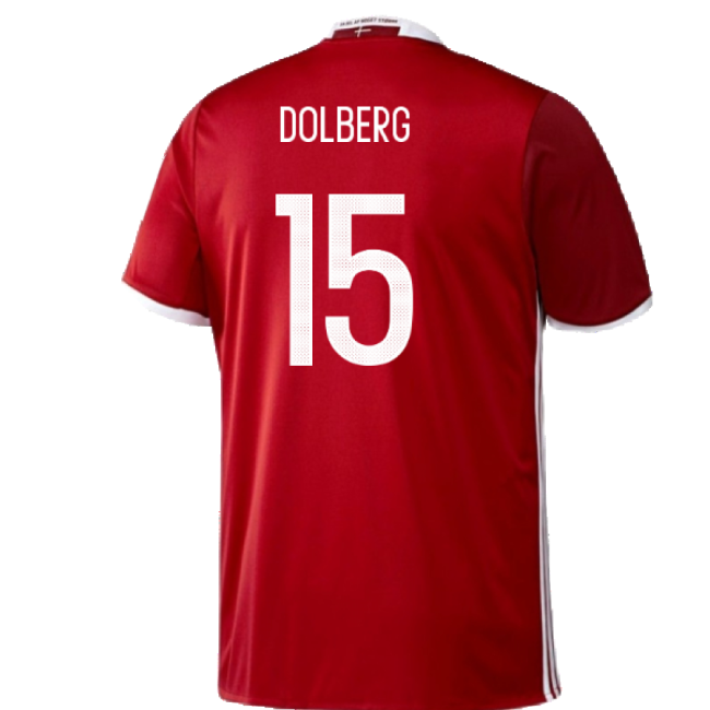 Denmark 2016-17 Home Shirt ((Excellent) 3XL) (Dolberg 15)-Vantage Point Soccer