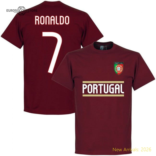 Portugal Ronaldo 7 Team T-Shirt - Maroon-Vantage Point Soccer