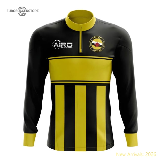 Brunei Concept Football Half Zip Midlayer Top (Black-Yellow)-Vantage Point Soccer