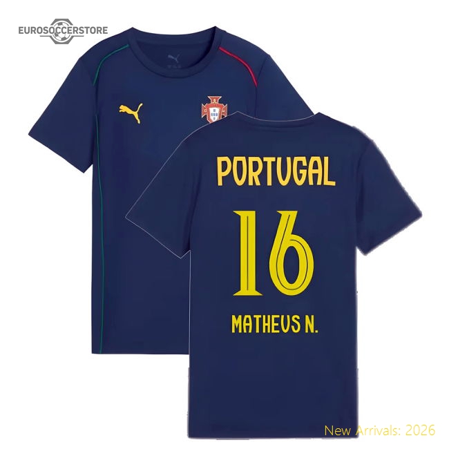2025-2026 Portugal Casuals Tee (Persian Blue) - Kids (Matheus N. 16)-Vantage Point Soccer