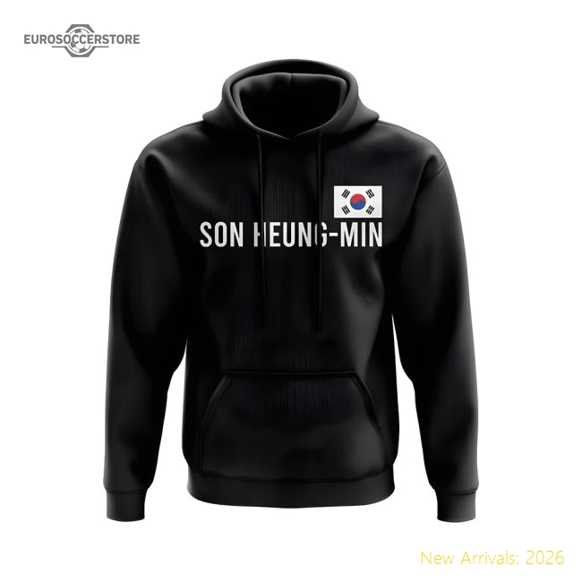 Son Heung Min South Korea Name Hoody (Black)-The Soccer Shirt Hub