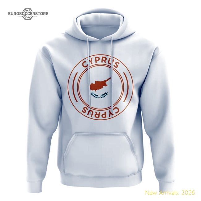 Cyprus Football Badge Hoodie (White)-Vantage Point Soccer