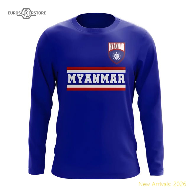 Myanmar Core Football Country Long Sleeve T-Shirt (Royal)-Vantage Point Soccer