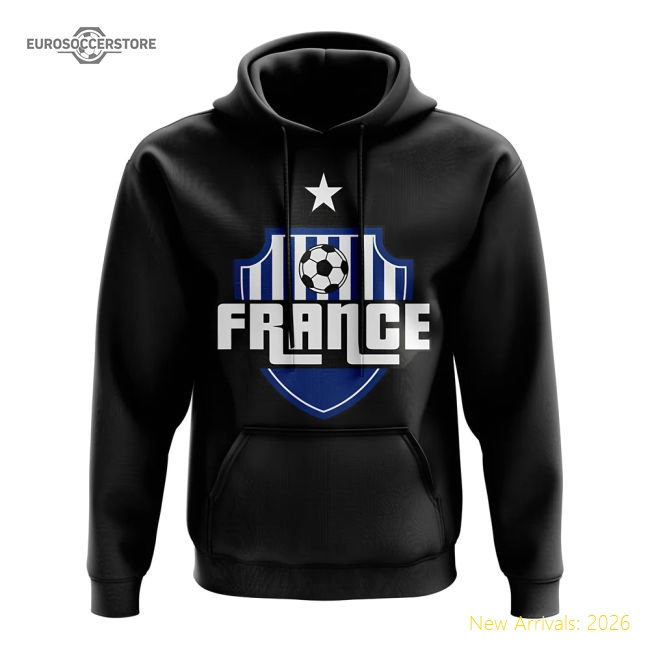 France Country Logo Hoody (black) - Kids-Vantage Point Soccer