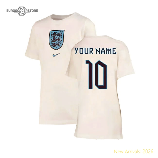 2022-2023 England Crest Tee (White) - Kids (Your Name)-Vantage Point Soccer