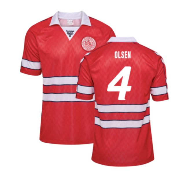 1988 Denmark Home Retro Shirt (Olsen 4)-Vantage Point Soccer