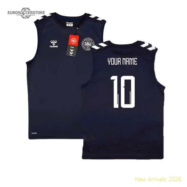 2024-2025 Denmark Sleeveless Training Jersey (Marine) (Your Name)-Vantage Point Soccer