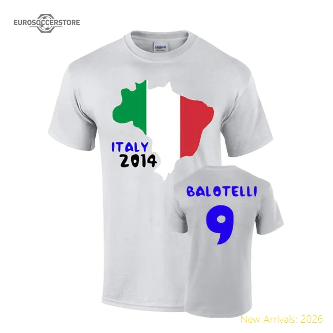 Italy 2014 Country Flag T-shirt (balotelli 9)-Vantage Point Soccer