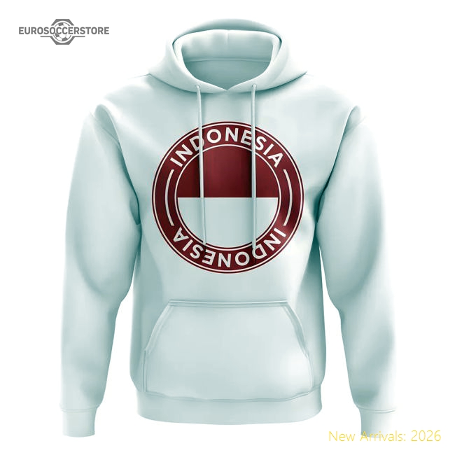 Indonesia Football Badge Hoodie (White)-Vantage Point Soccer