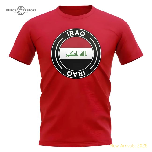 Iraq Football Badge T-Shirt (Red)-Vantage Point Soccer