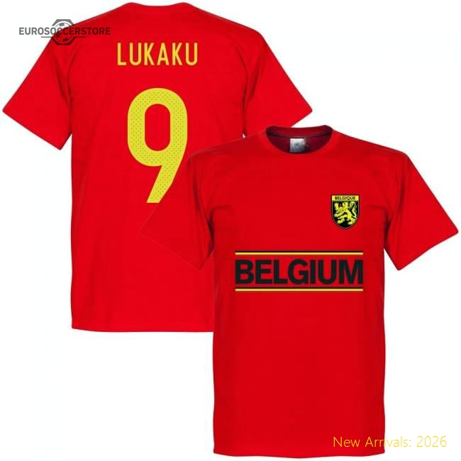 Belgium Romelu Lukaku Team T-Shirt - Red-Vantage Point Soccer