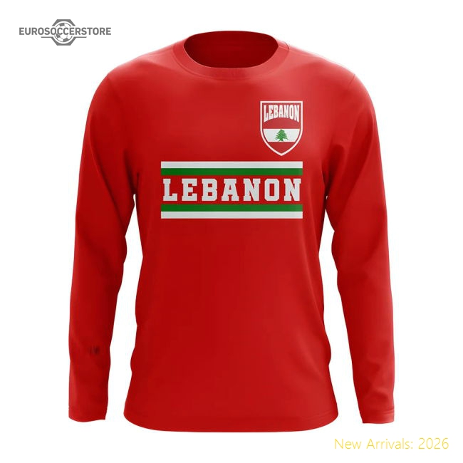 Lebanon Core Football Country Long Sleeve T-Shirt (Red)-Vantage Point Soccer