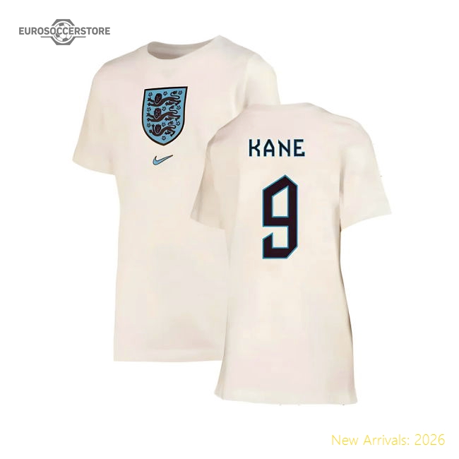 2022-2023 England Crest Tee (White) - Kids (Kane 9)-Vantage Point Soccer