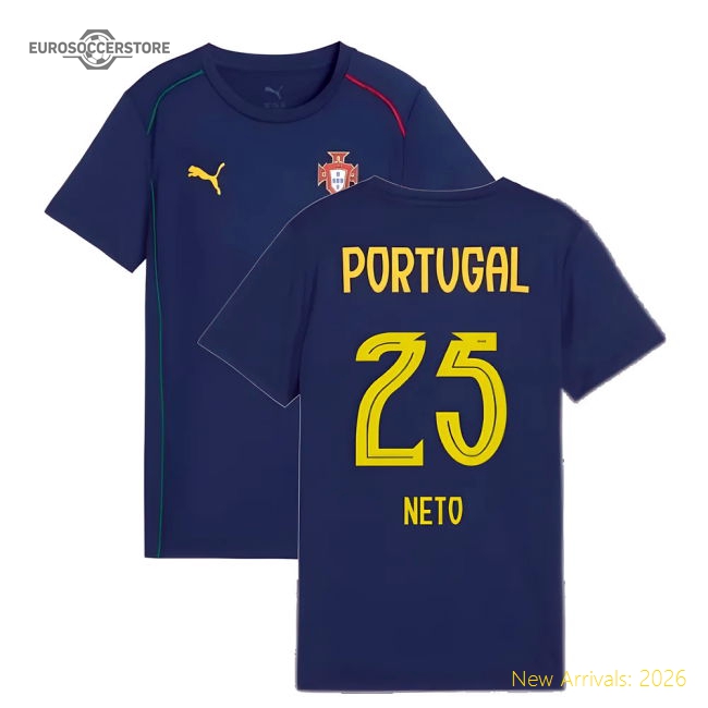 2025-2026 Portugal Casuals Tee (Persian Blue) - Kids (Neto 25)-Vantage Point Soccer
