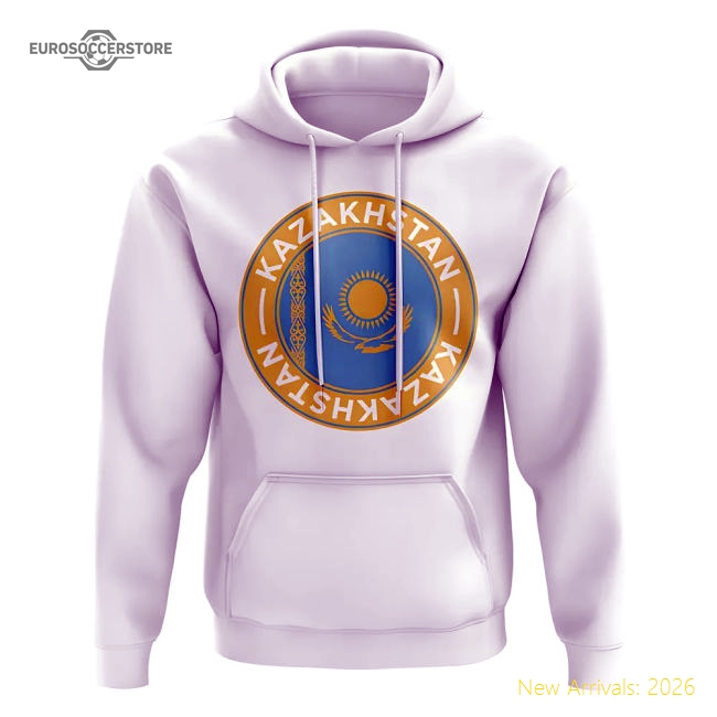 Kazakhstan Football Badge Hoodie (White)-Football Shirts Shop