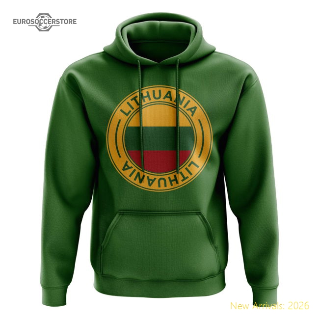 Lithuania Football Badge Hoodie (Green)-Football Shirts Shop