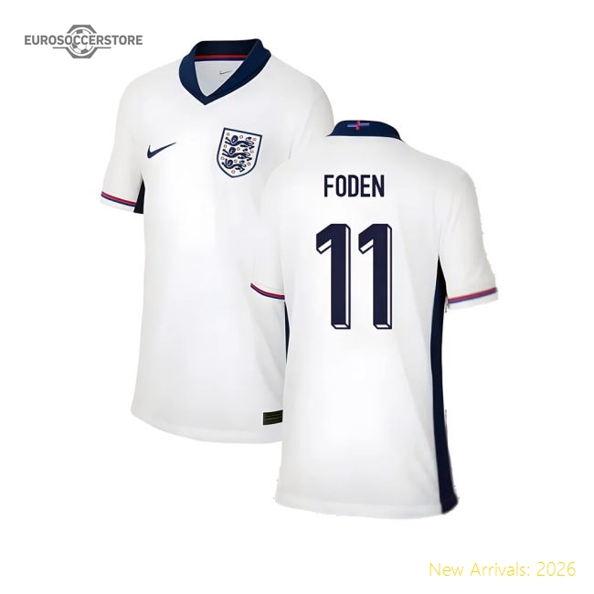 2024-2025 England Home Shirt (Kids) (Foden 11)-Vantage Point Soccer