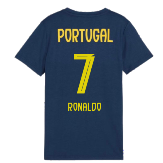 2025-2026 Portugal Casuals Tee (Persian Blue) - Kids (Ronaldo 7)-Vantage Point Soccer