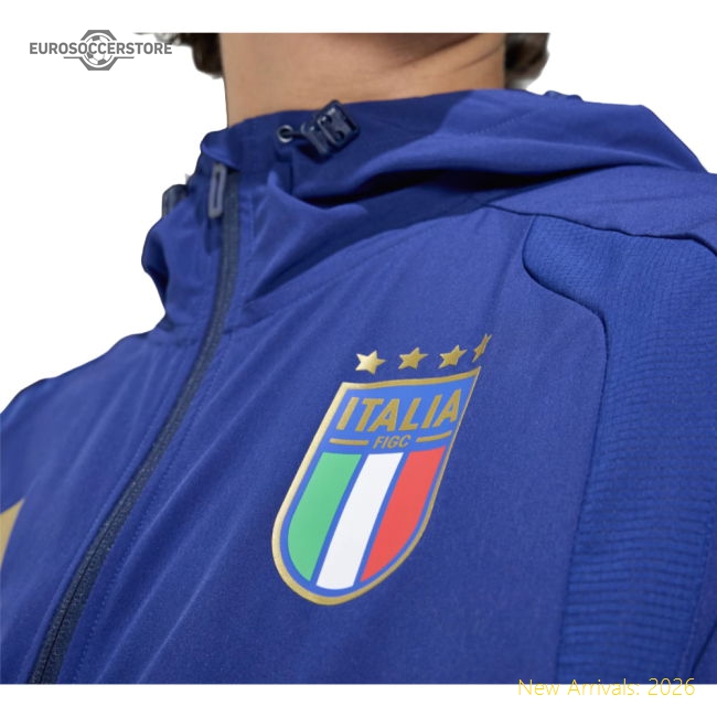 2026-2027 Italy Tiro Travel Full Zip Windbreaker (Victory Blue)-Vantage Point Soccer