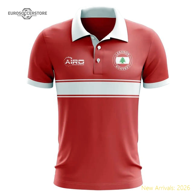 Lebanon Concept Stripe Polo Shirt (Red)-Vantage Point Soccer