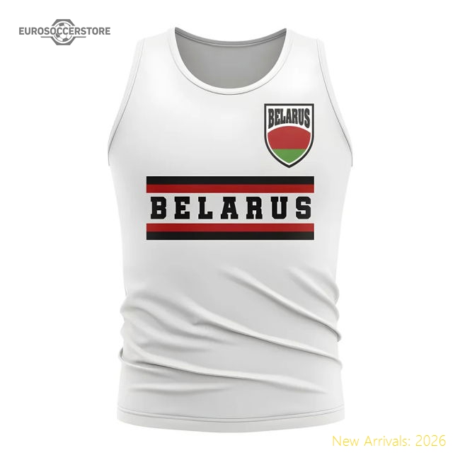 Belarus Core Football Country Sleeveless Tee (White)-Vantage Point Soccer