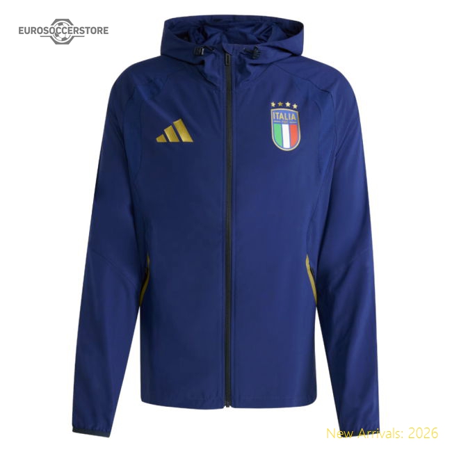 2026-2027 Italy Tiro Travel Full Zip Windbreaker (Victory Blue)-Vantage Point Soccer